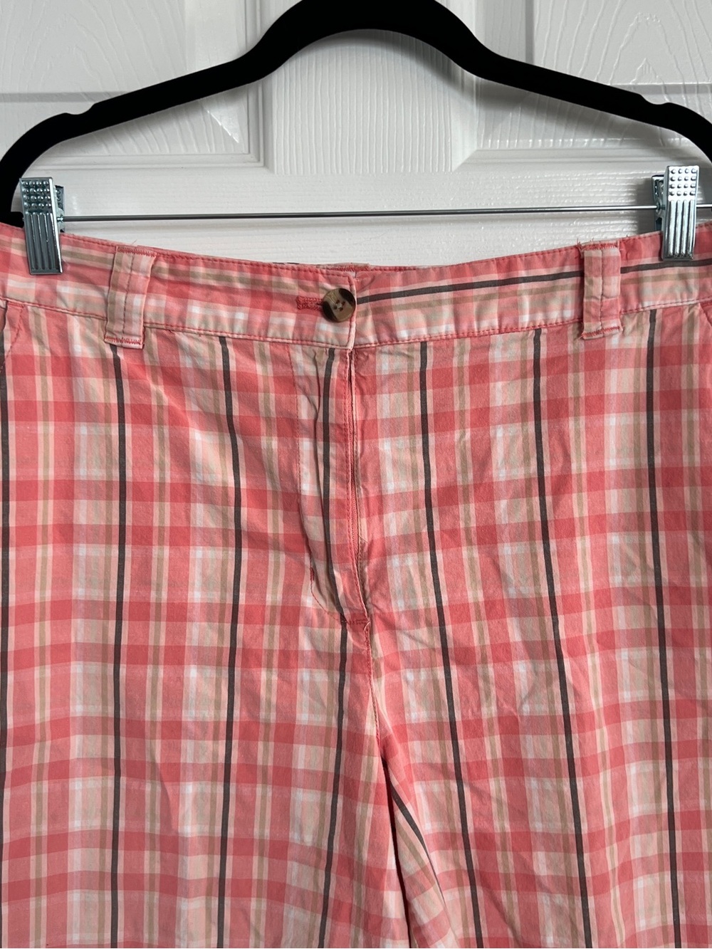 Coastal Preppy Pink Plaid Bermuda Shorts Women's Size 12 Classic Elements - Picture 2 of 5